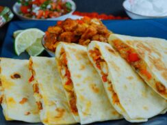 Juicy Chicken quesadillas served in a plate