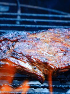 Carne asada on the grill