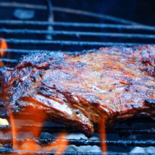 Carne asada on the grill