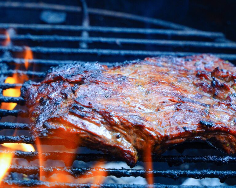 Carne asada on the grill