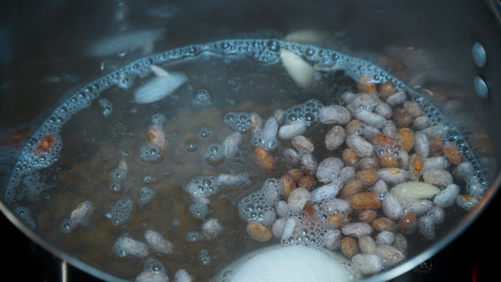 pinto Beans being cooked for the recipe 