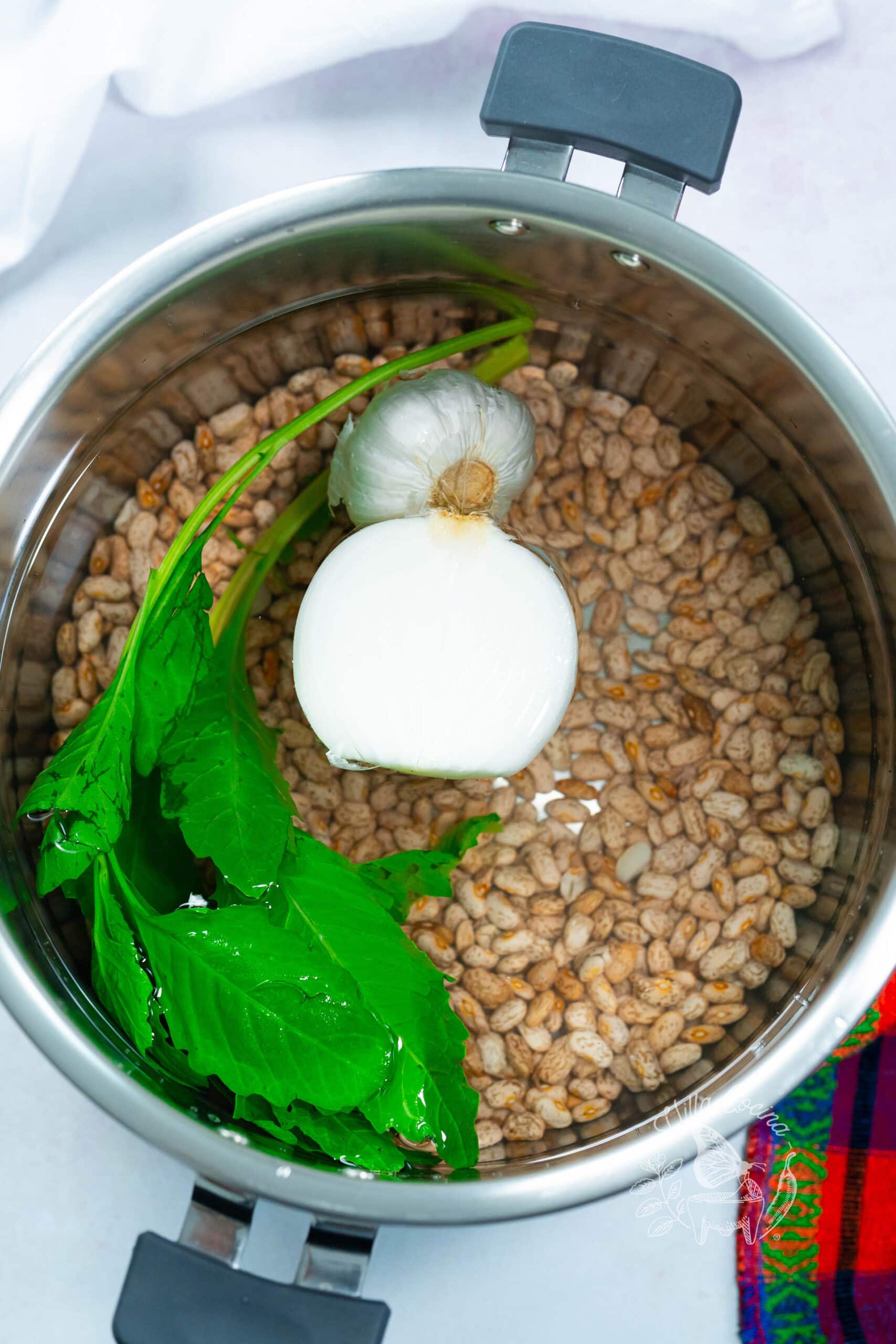 Cook the beans for charro beans- Frijoles charros