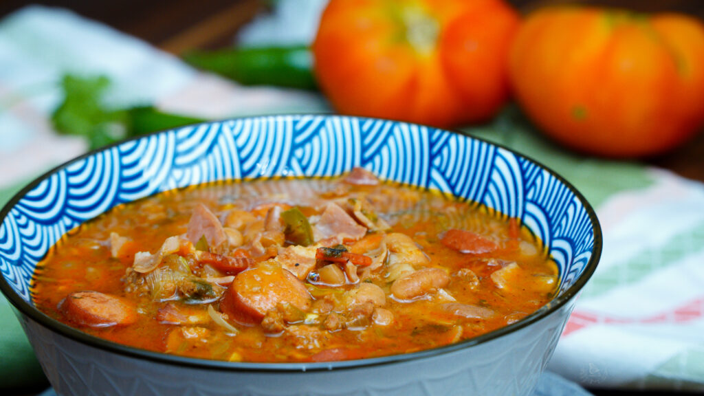 a bowl of frijoles charros 