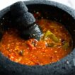 Mexican Salsa in a Molcajete