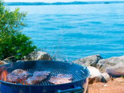 Picture Taken at the lake while grilling the meat.
