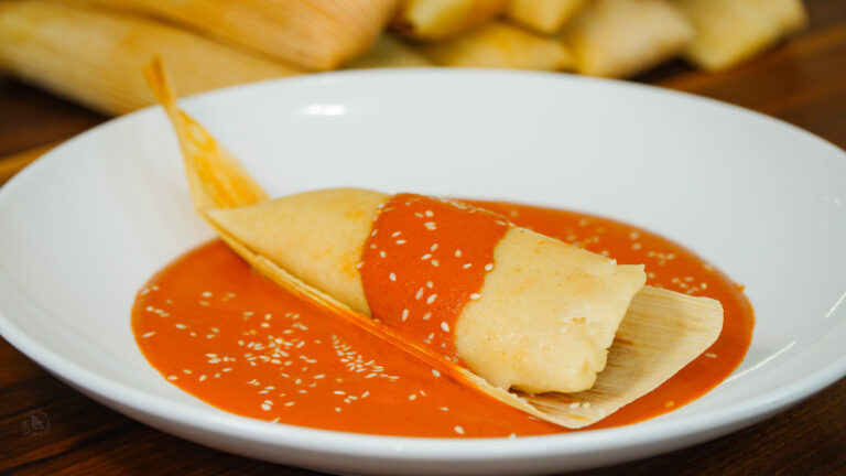 Plated Mole tamal