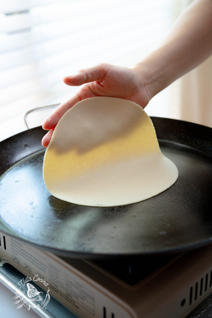 corn tortillas initial cooking step