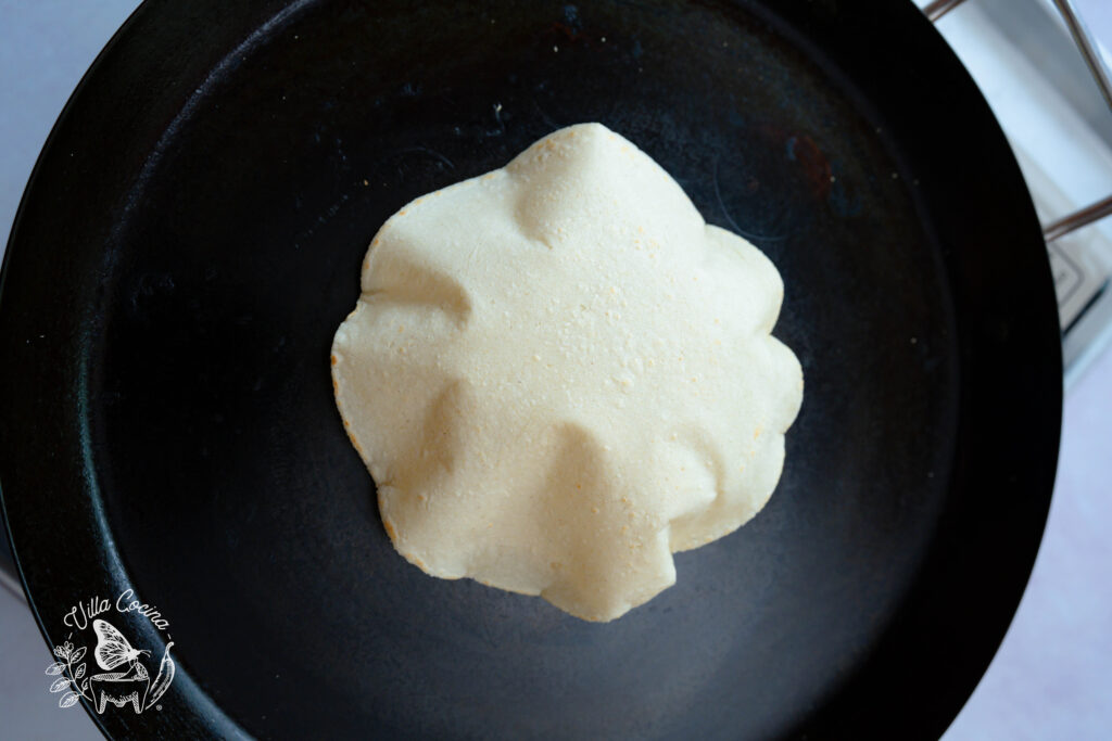 puffed tortilla overhead photo