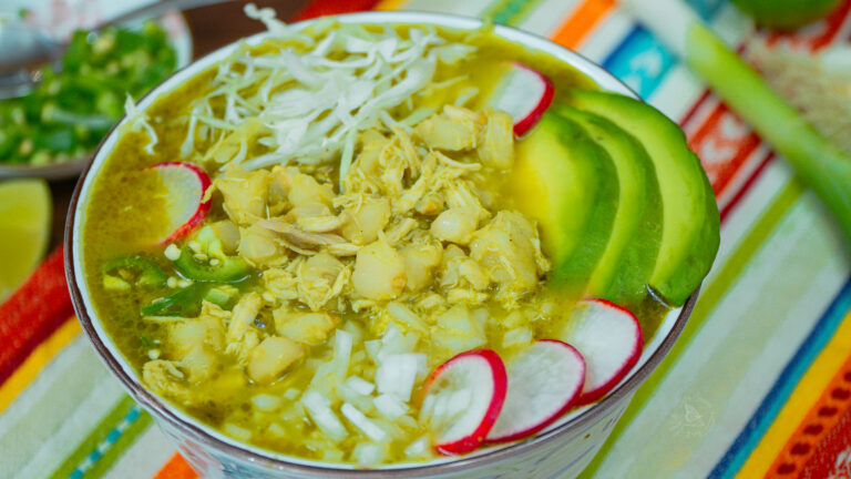 Verde chicken pozole green