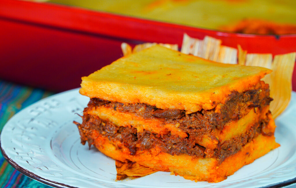 Plated tamale casserole