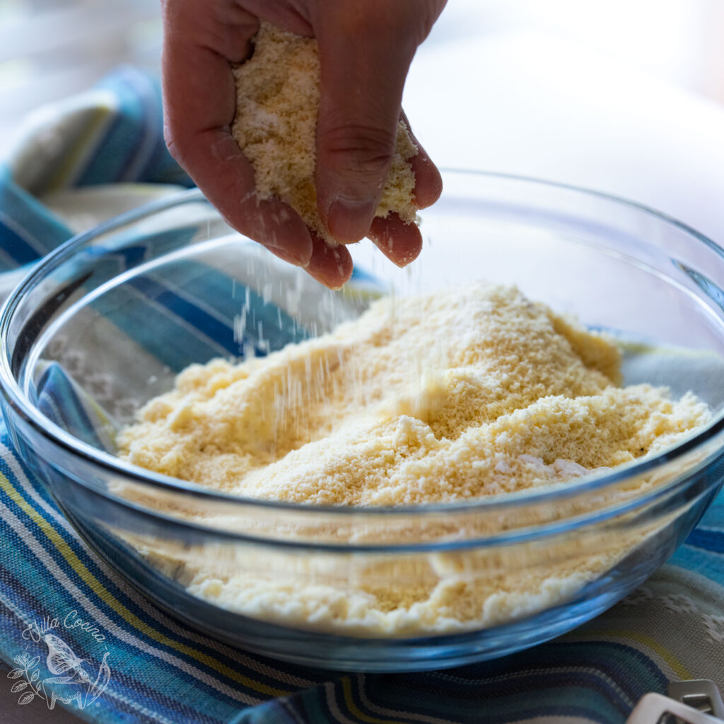 Mixed dried ingredients for almond flour tortillas.