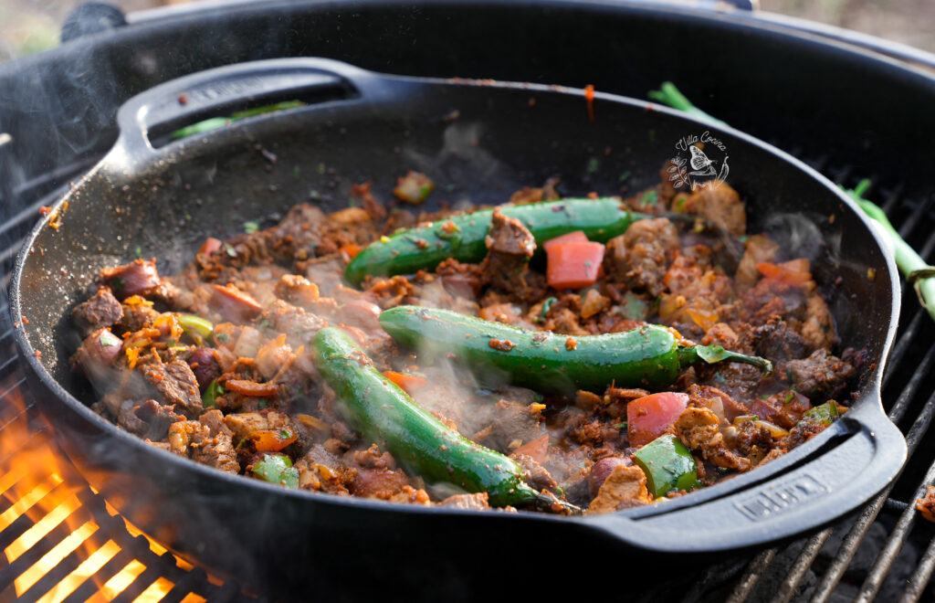 Discada Mexicana Cooked in a Weber Wok