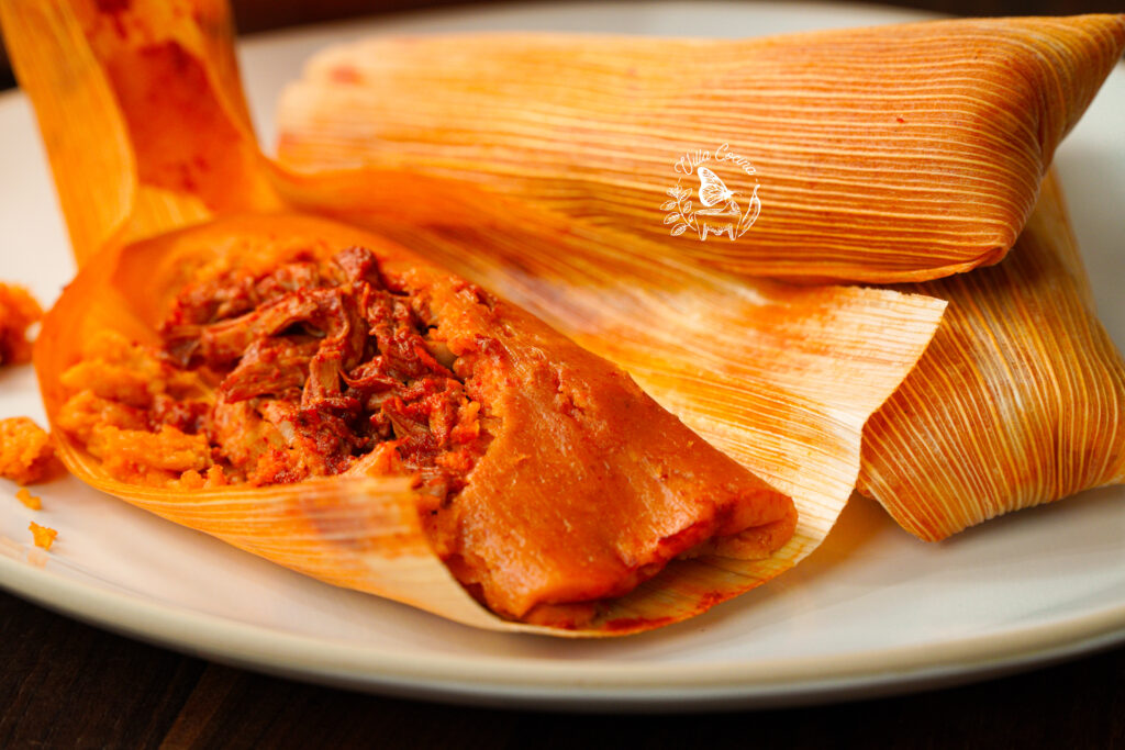 Red chicken tamales
