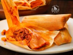 Red chicken tamales