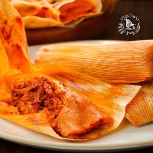 Red chicken tamales