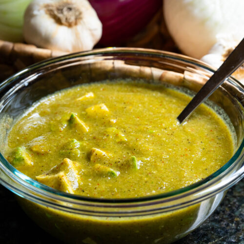 This is a Salsa Taquera combined with diced avocados