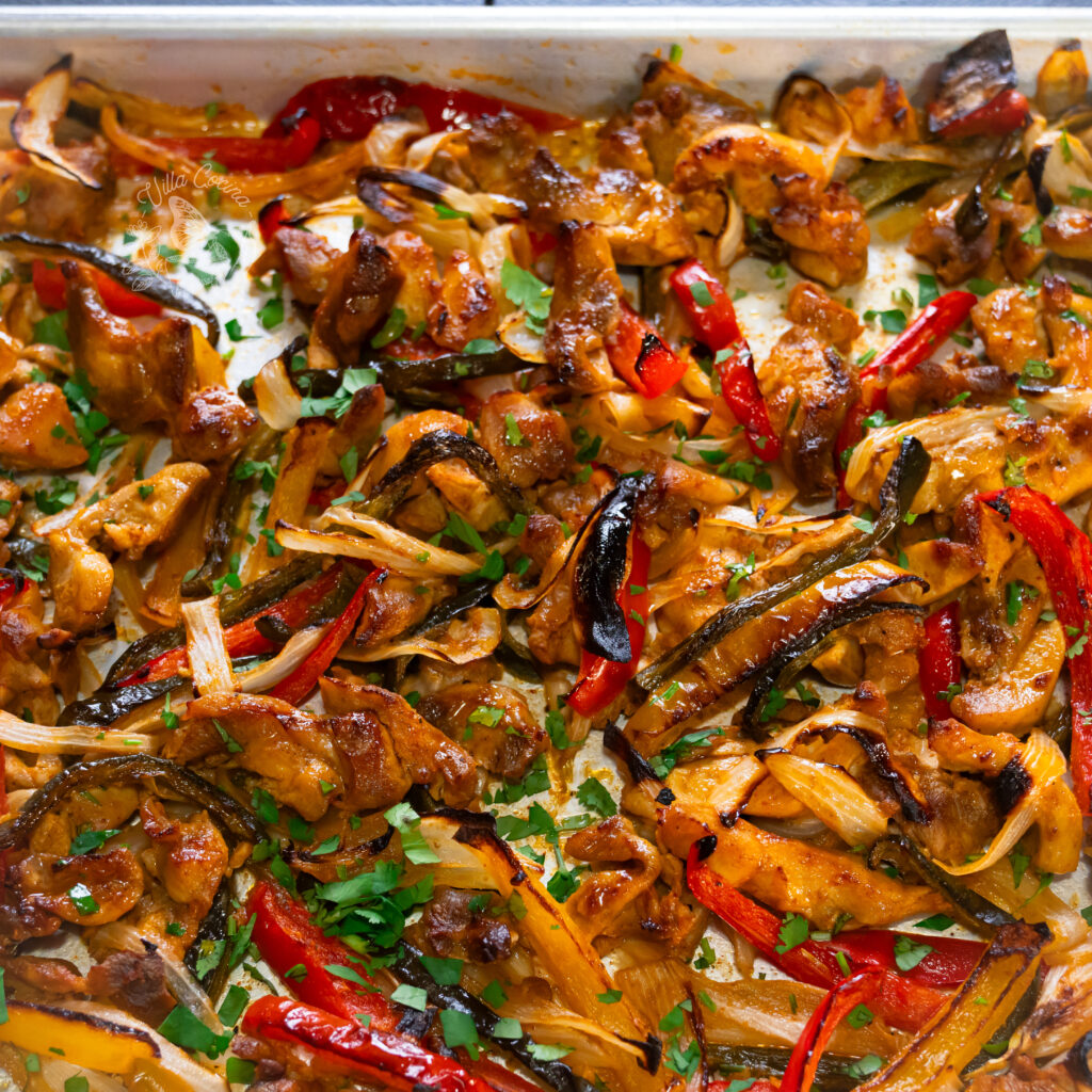 sheet pan chicken fajitas