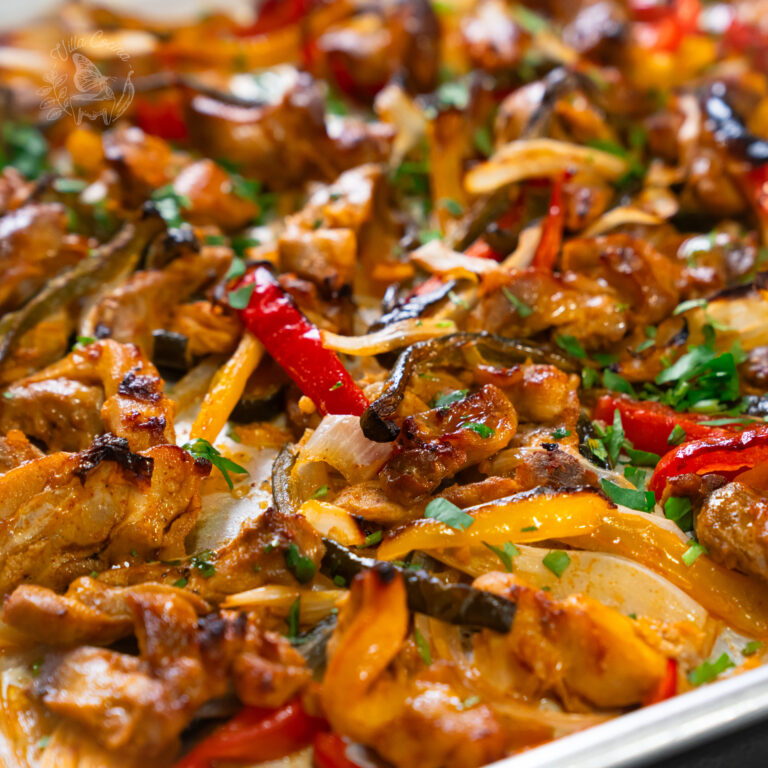 easy sheet pan chicken fajitas