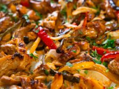 easy sheet pan chicken fajitas