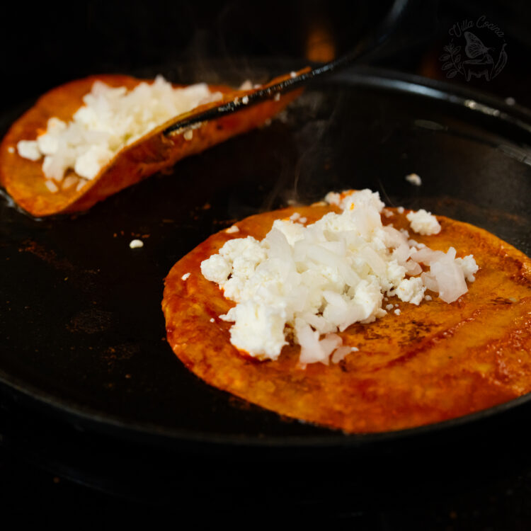 Frying enchiladas with filling