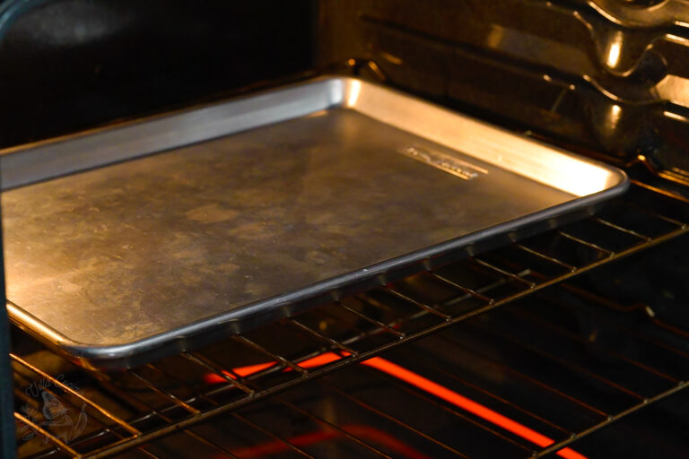 Sheet pan preheating in the oven