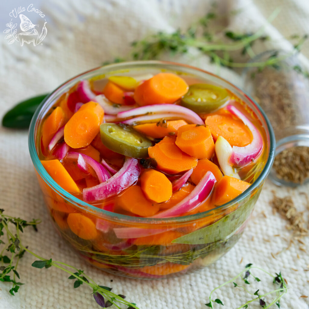 This is a bowl of a Quick pickled carrots recipe