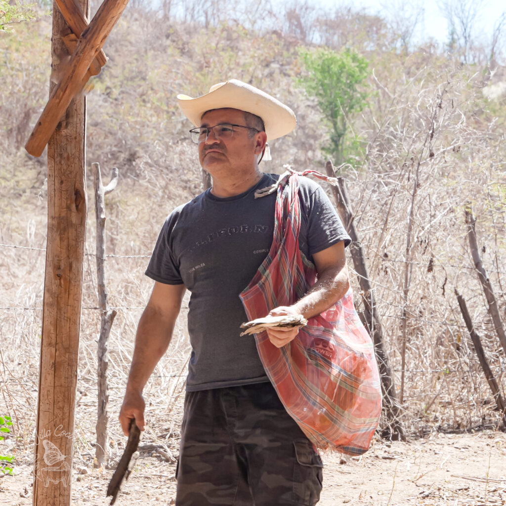 person with an authentic Mexican morral