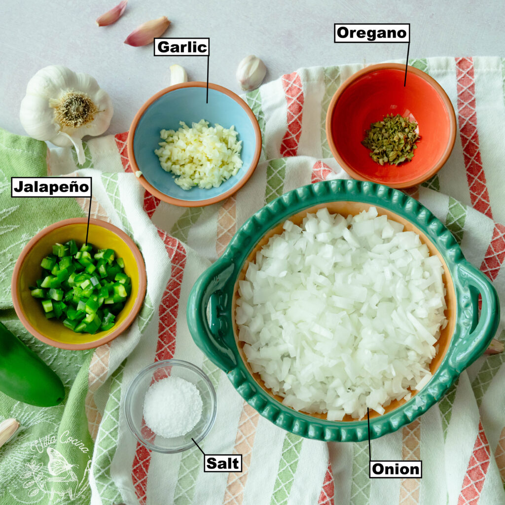 Ingredients for refried beans 