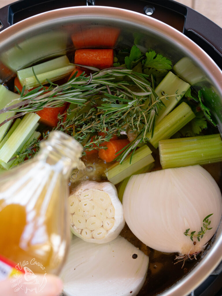 bone broth recipe ready to cook on an instant pot