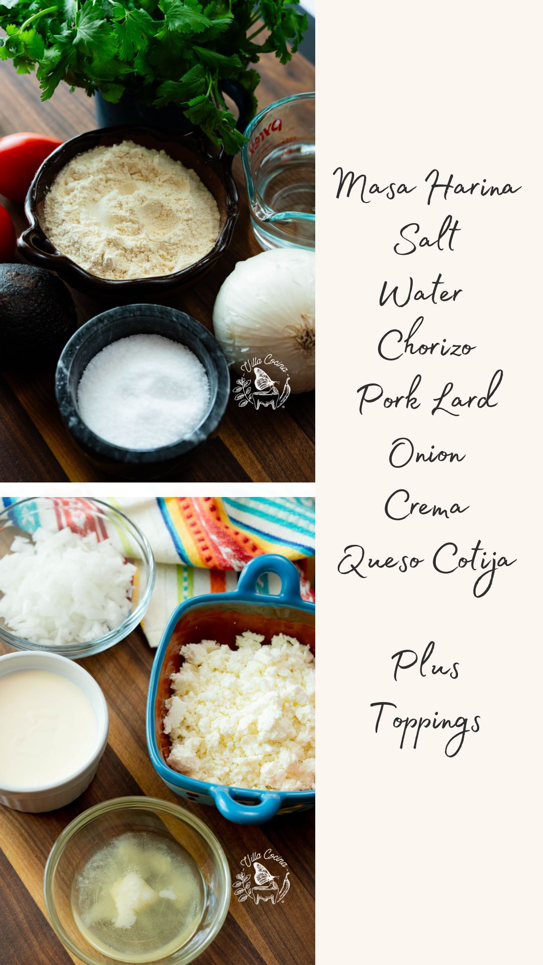 Sopes Ingredients