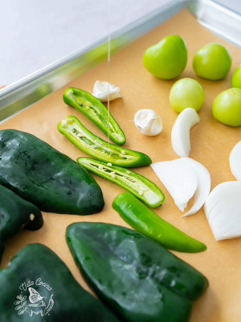 Roasting Salsa Verde Ingredients