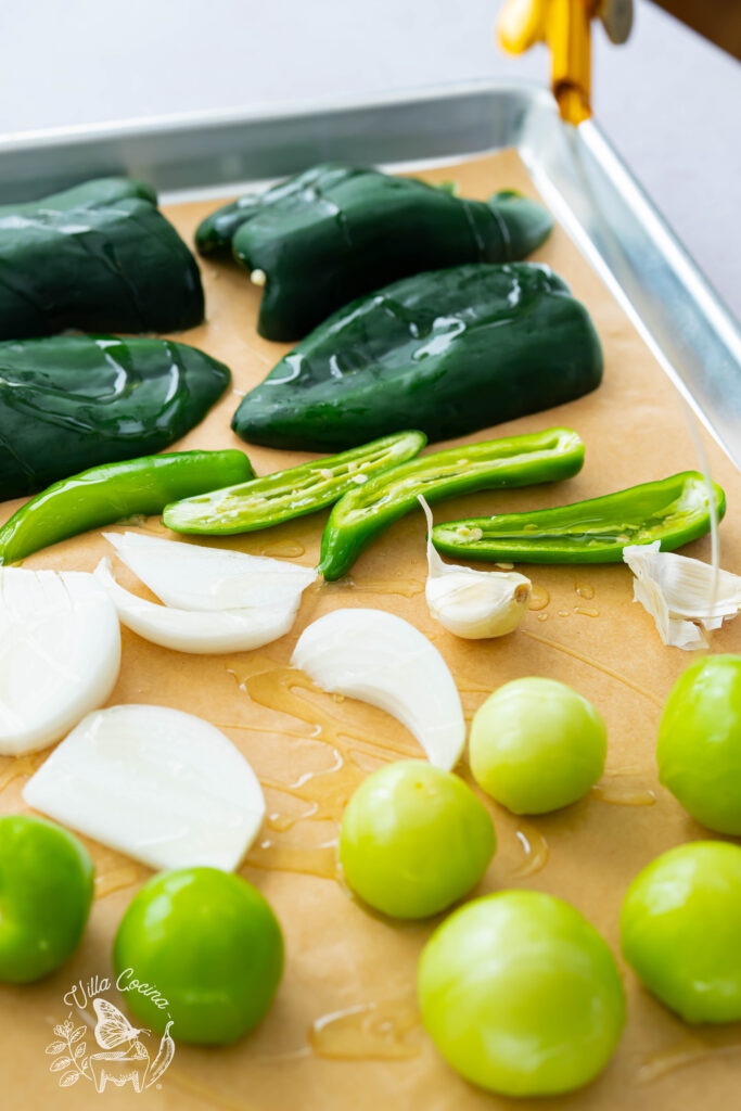 Roasting Salsa Verde Ingredients