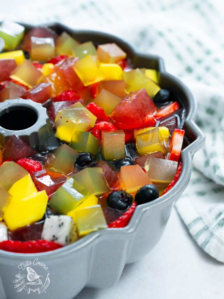 Assembled Jello Fruit Cake