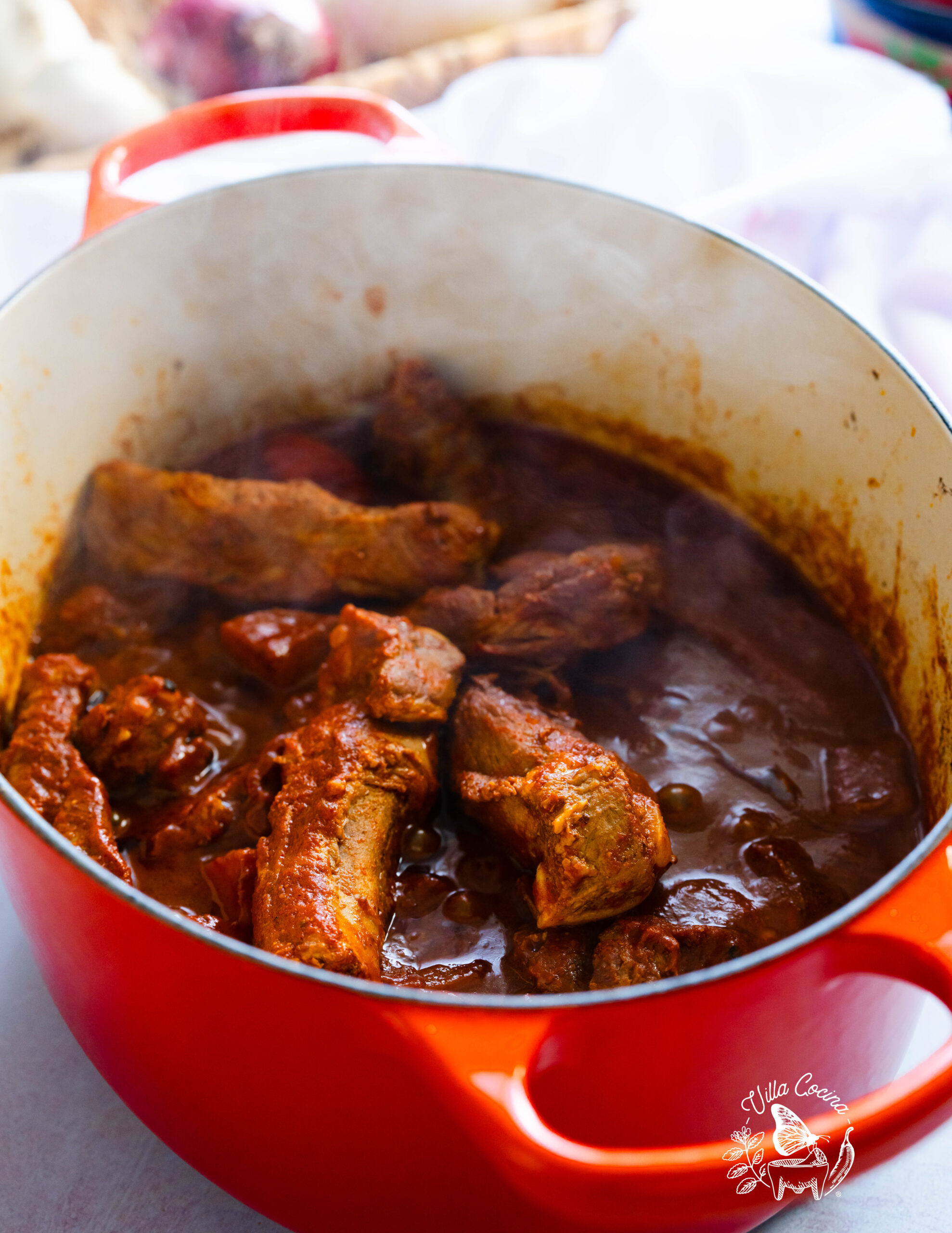 Pork Ribs in Salsa Roja