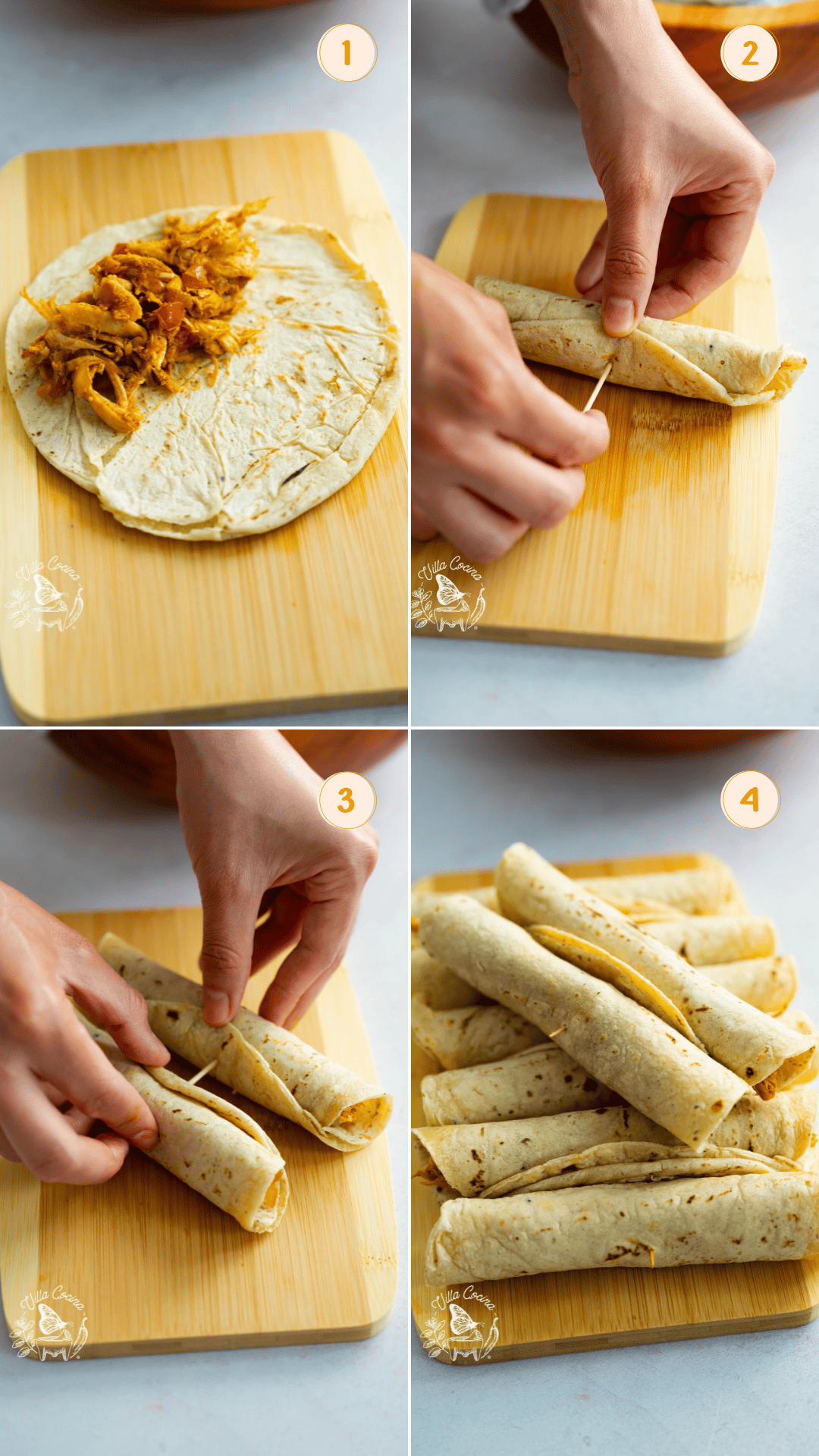 Rolling Chicken Taquitos - Villa Cocina