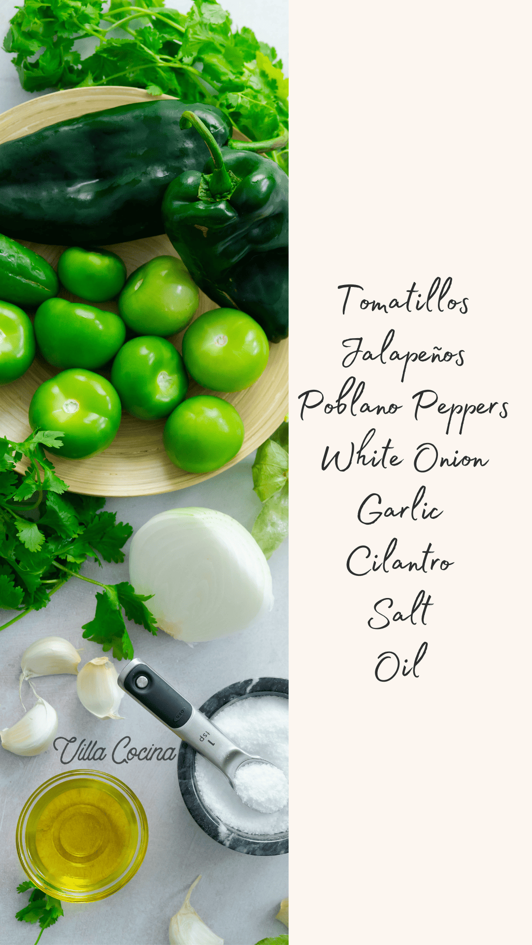 Salsa Verde Ingredient List- Villa Cocina