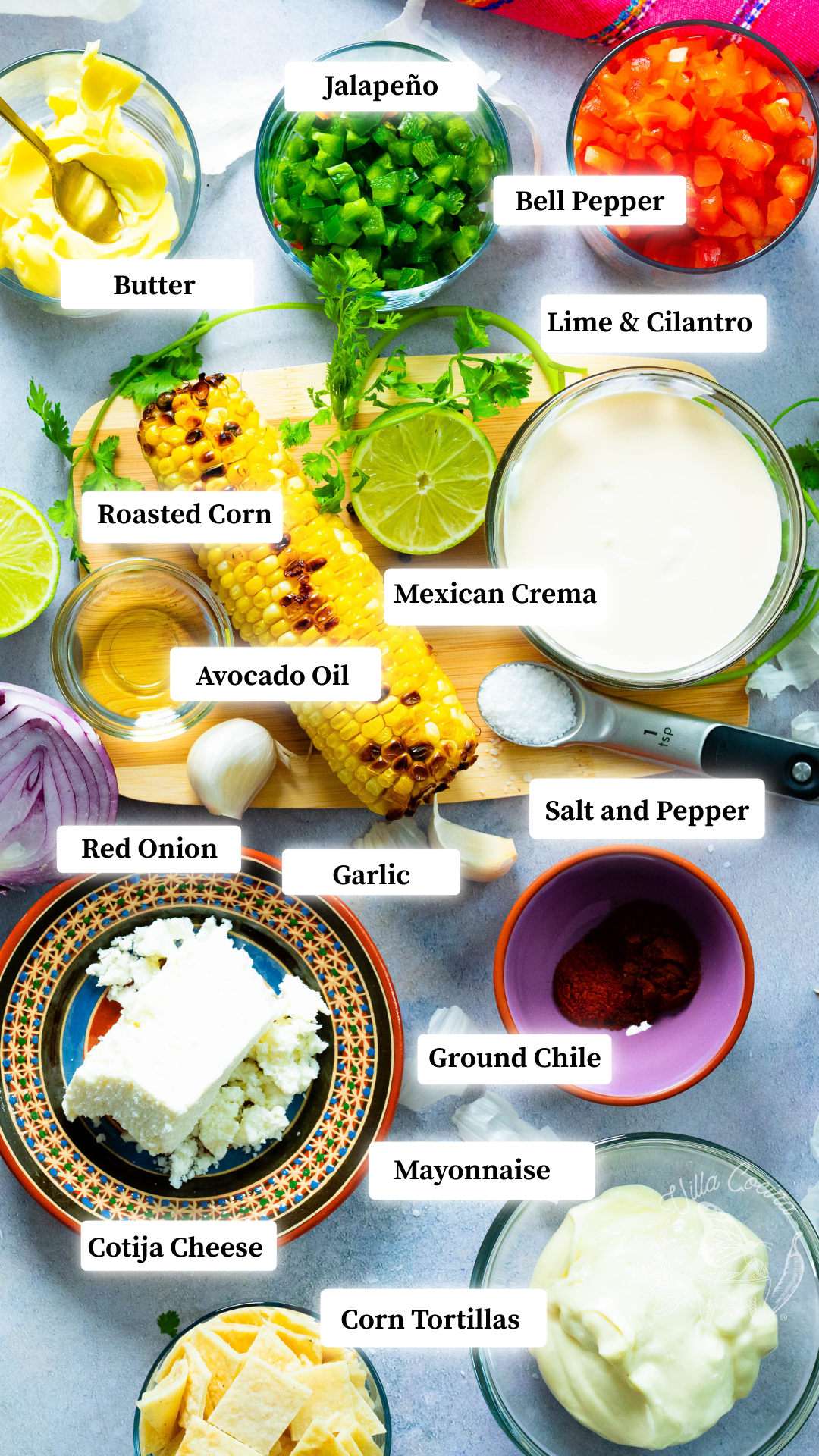 Mexican street corn salad ingredients
