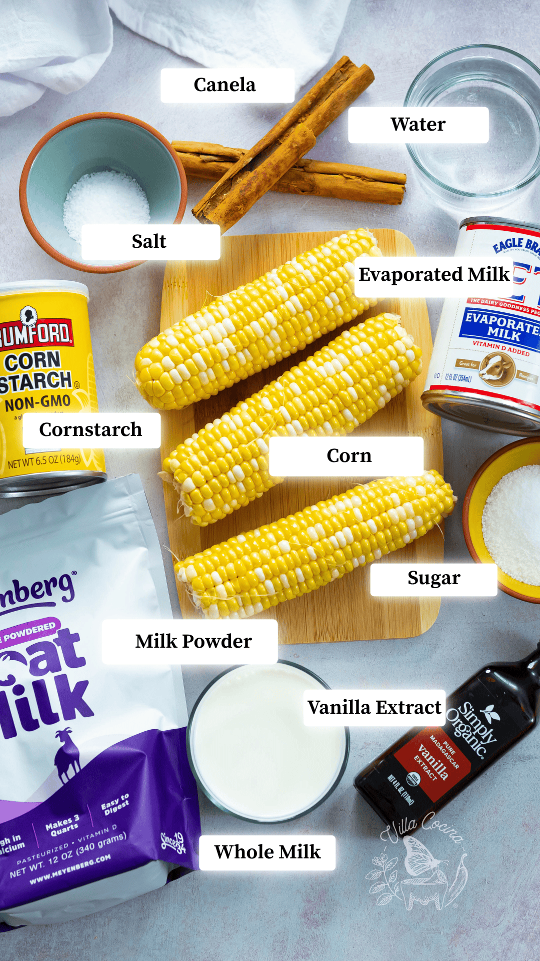 Atole de Elote Ingredients
