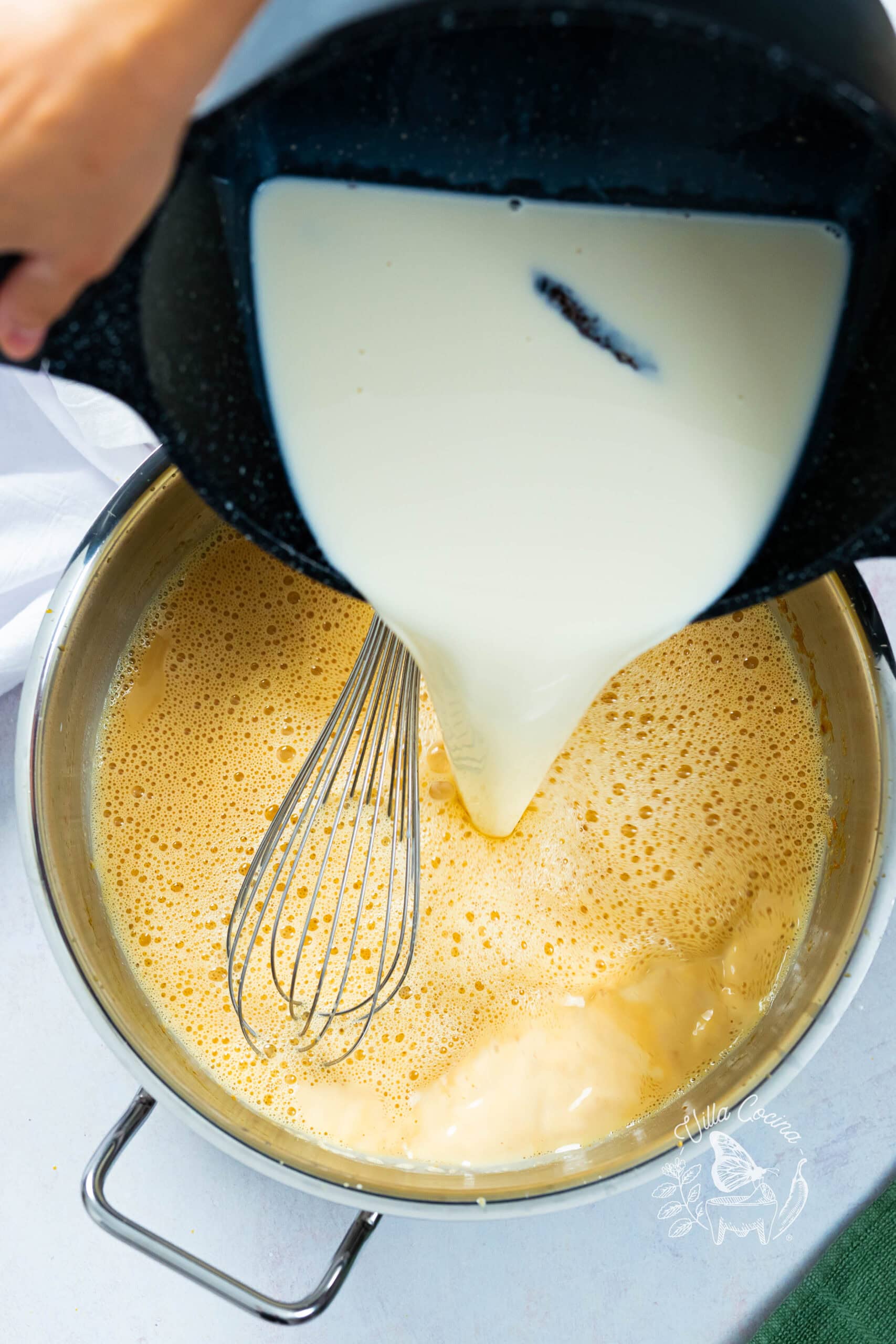 No more bubbling, remaining milk safely added to the caramel all at once.