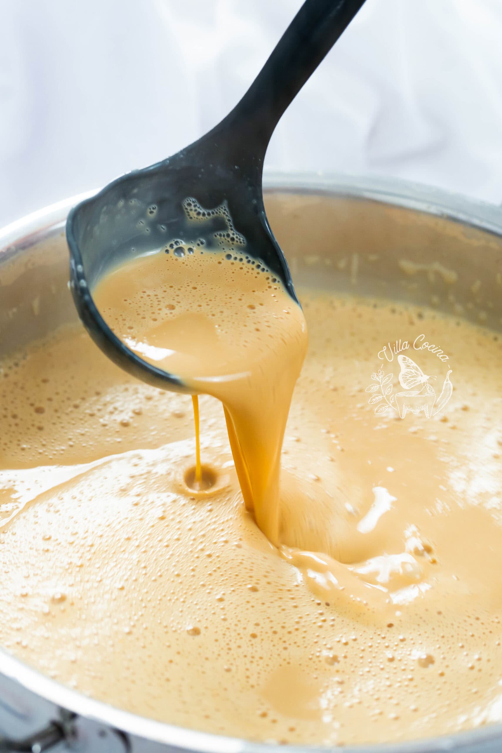 Ladling warm, finished atole