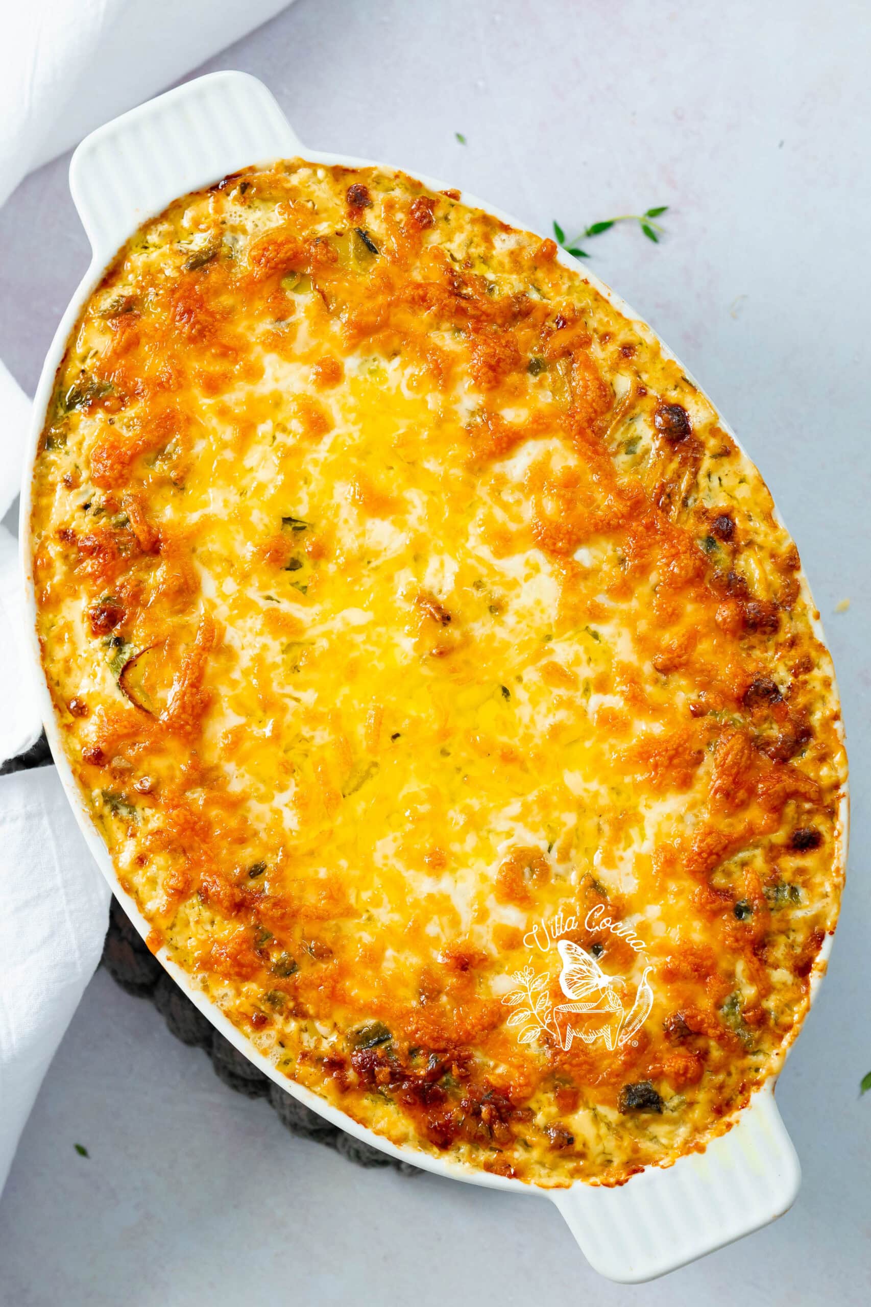 Finished casserole resting before serving