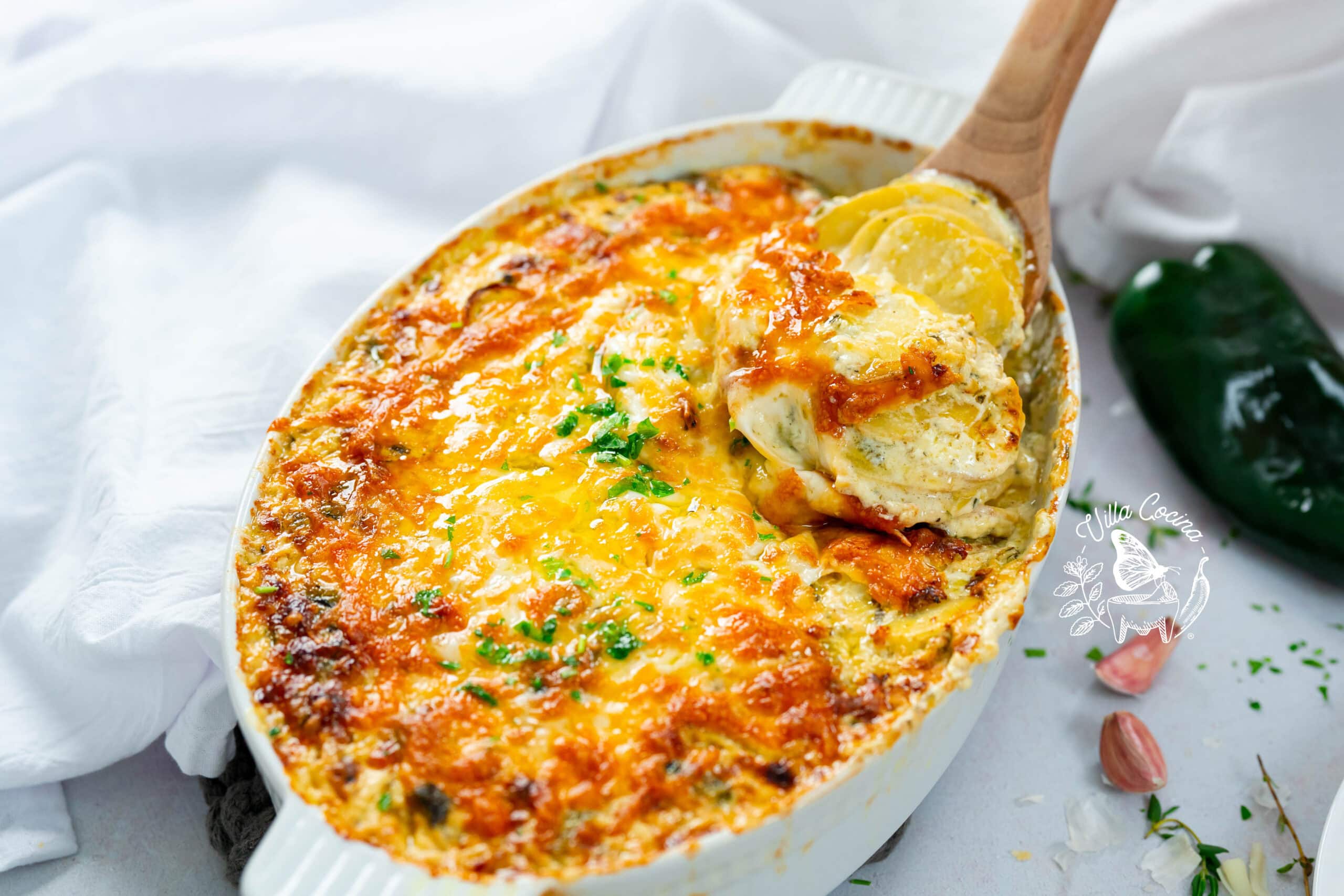 Creamy Potatoes ready to be enjoyed.