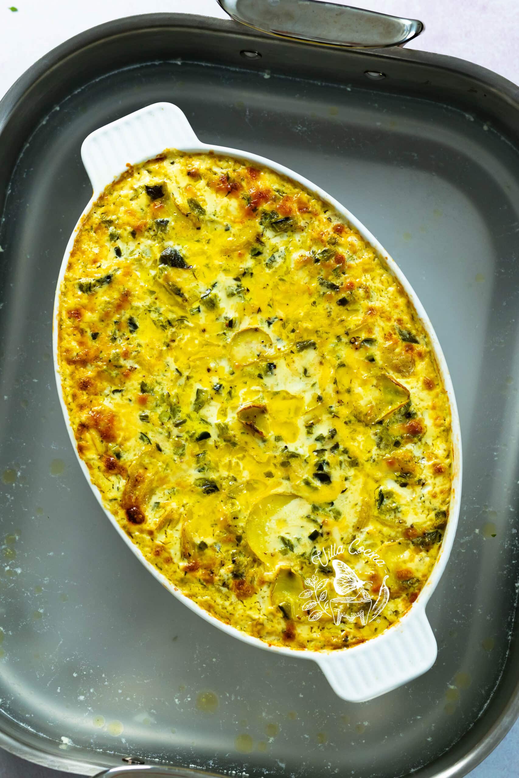 Second bake: the casserole has a light golden color