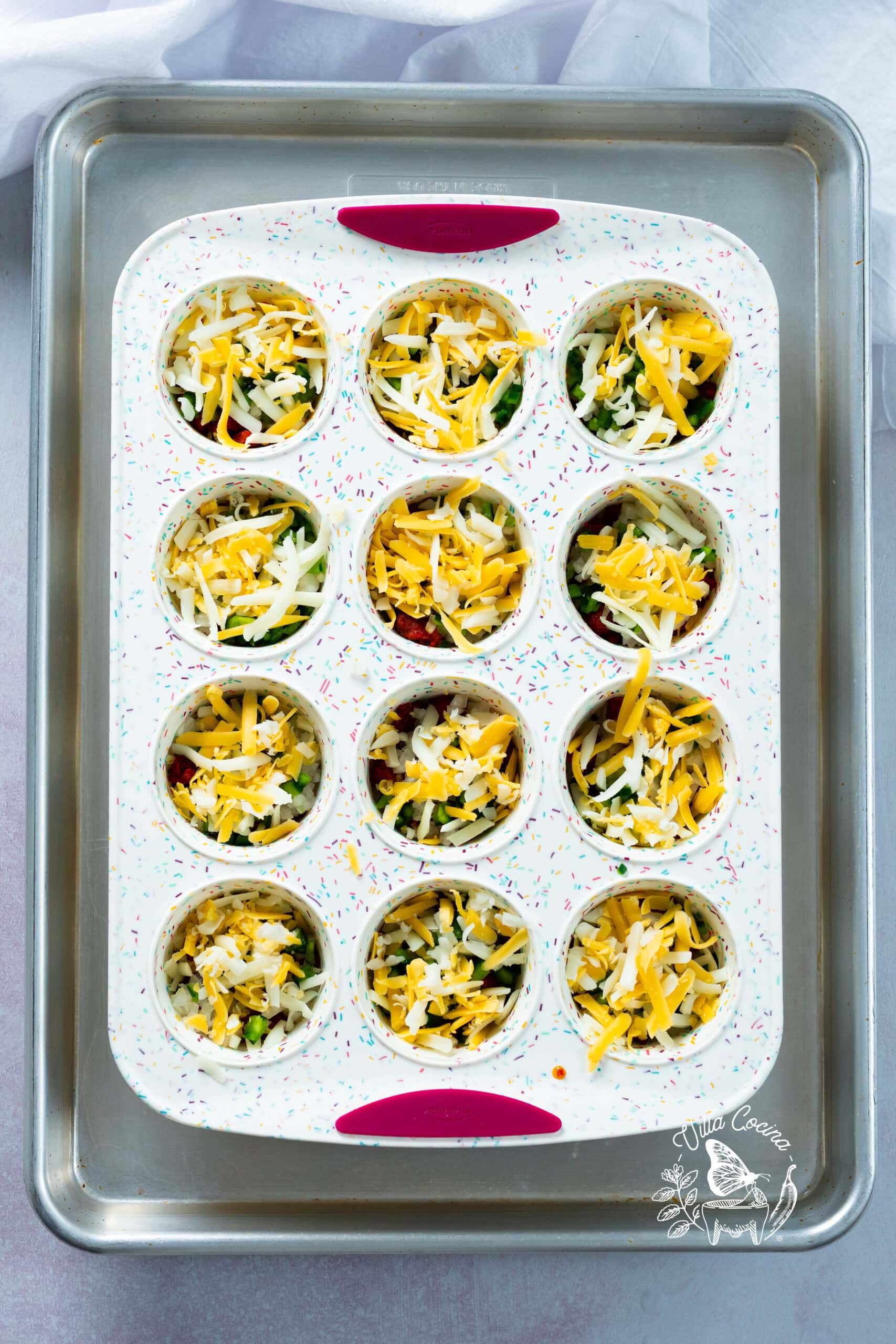 Ingredients Added to Muffin Tin 
