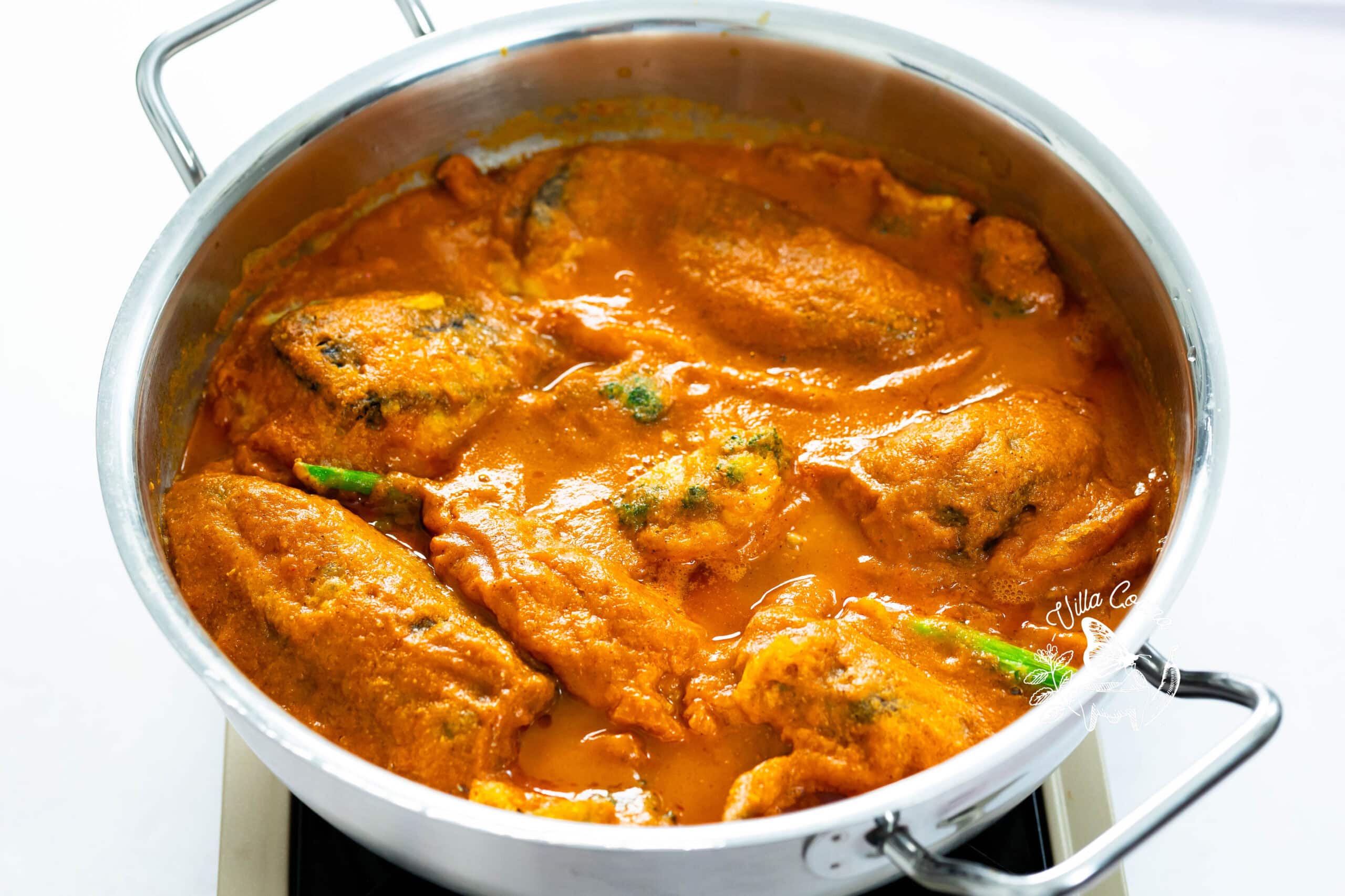Ancho Chiles Rellenos Simmering