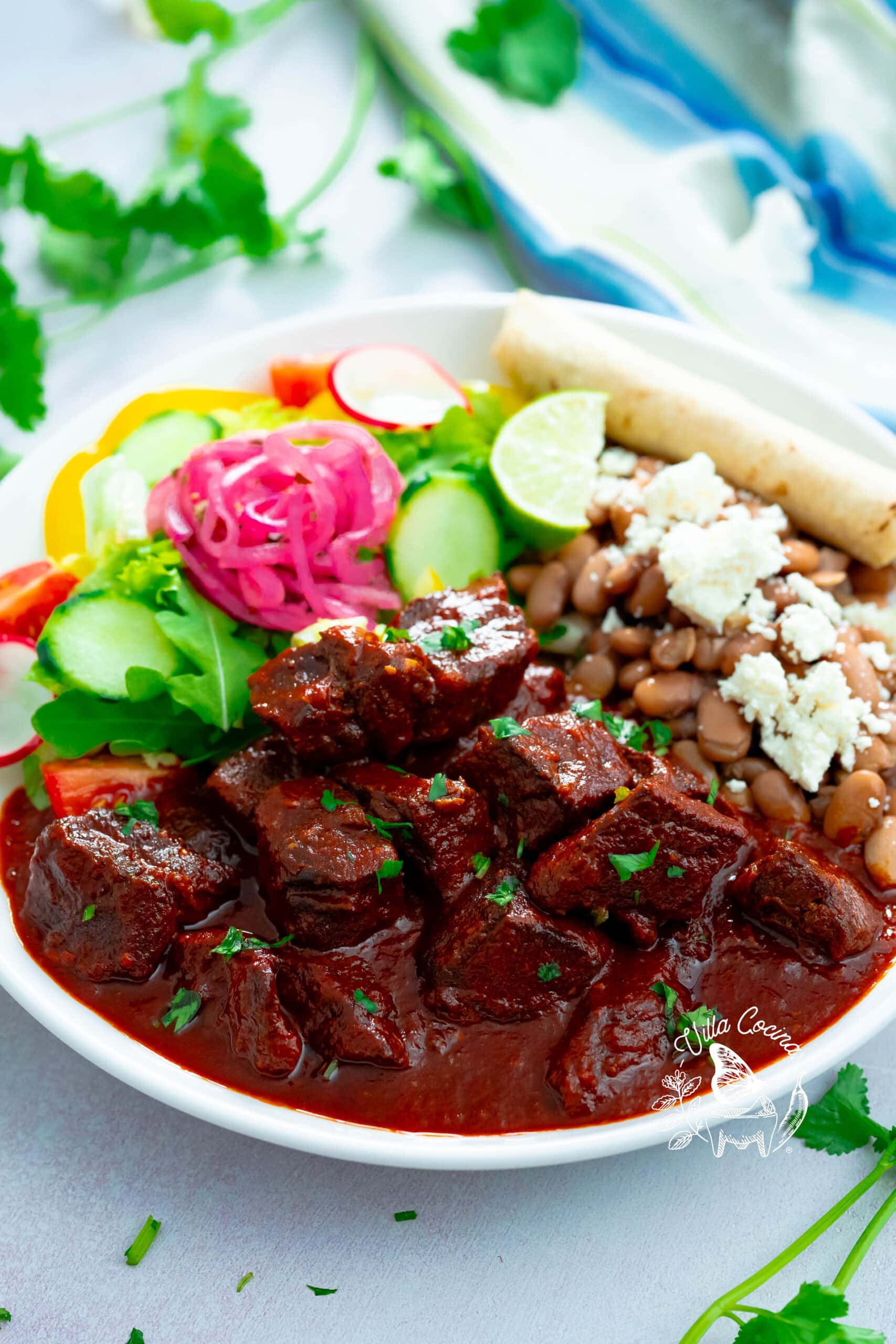 Served Beef Chile Colorado