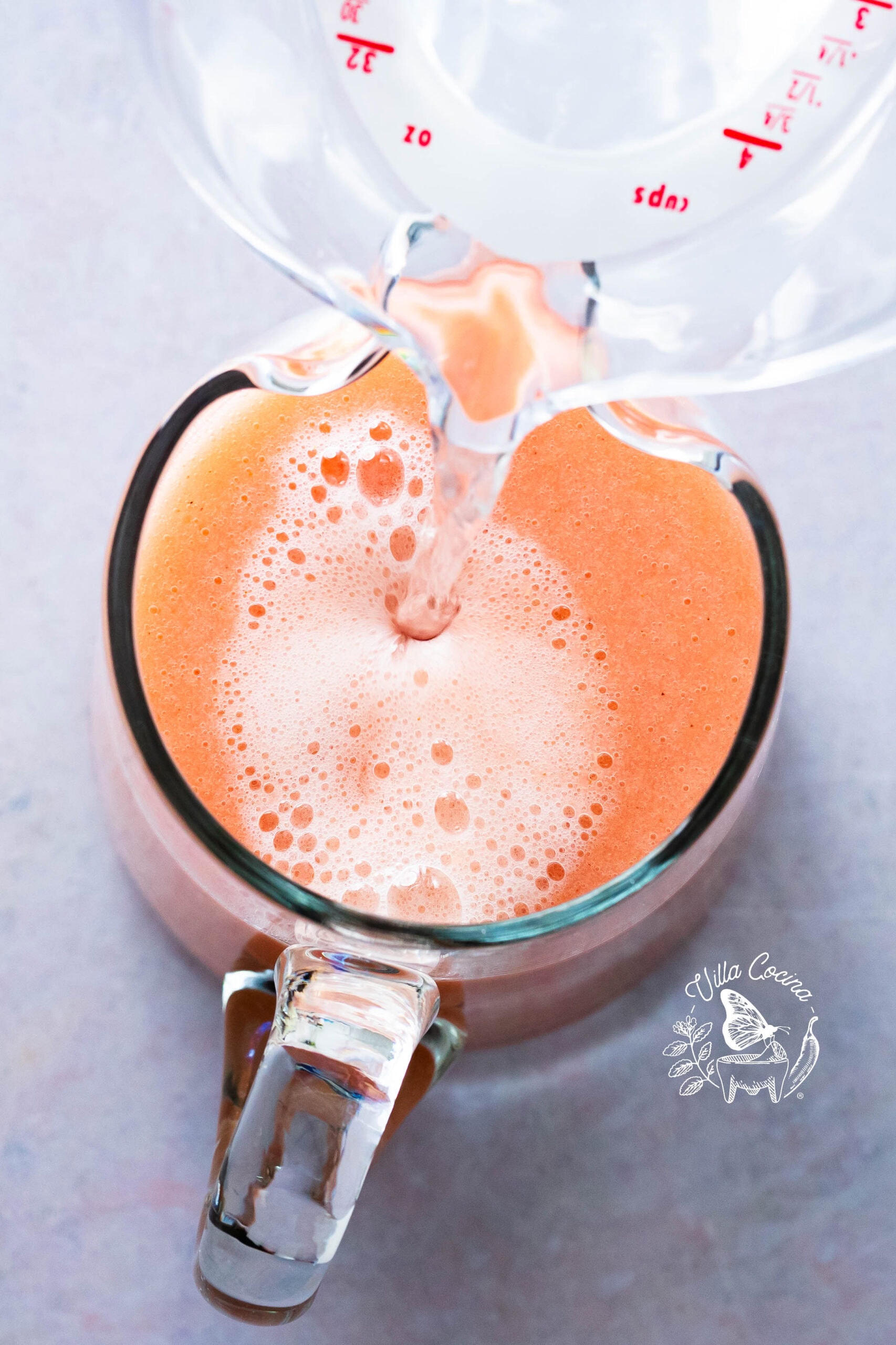 Adding water to the pitcher