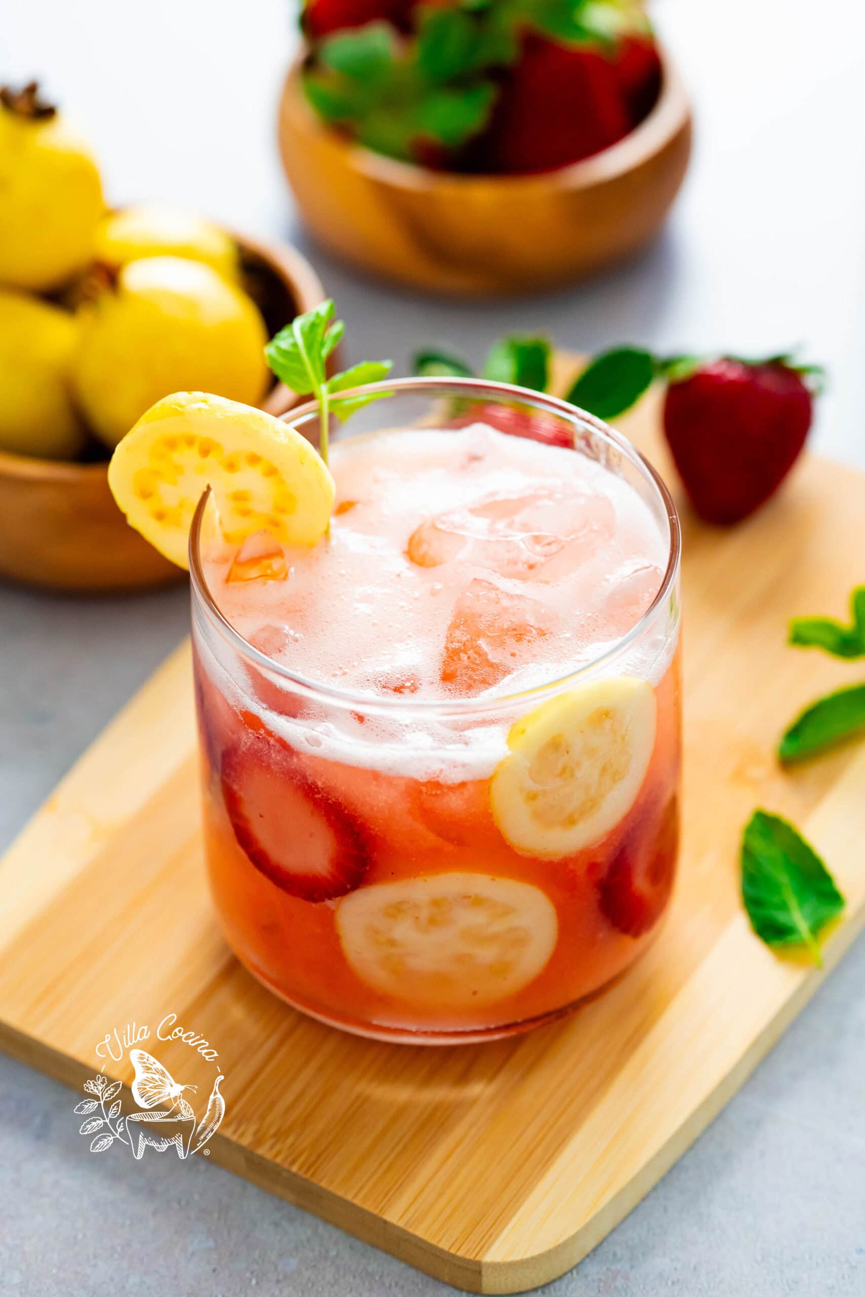 Guava Agua Fresca Served