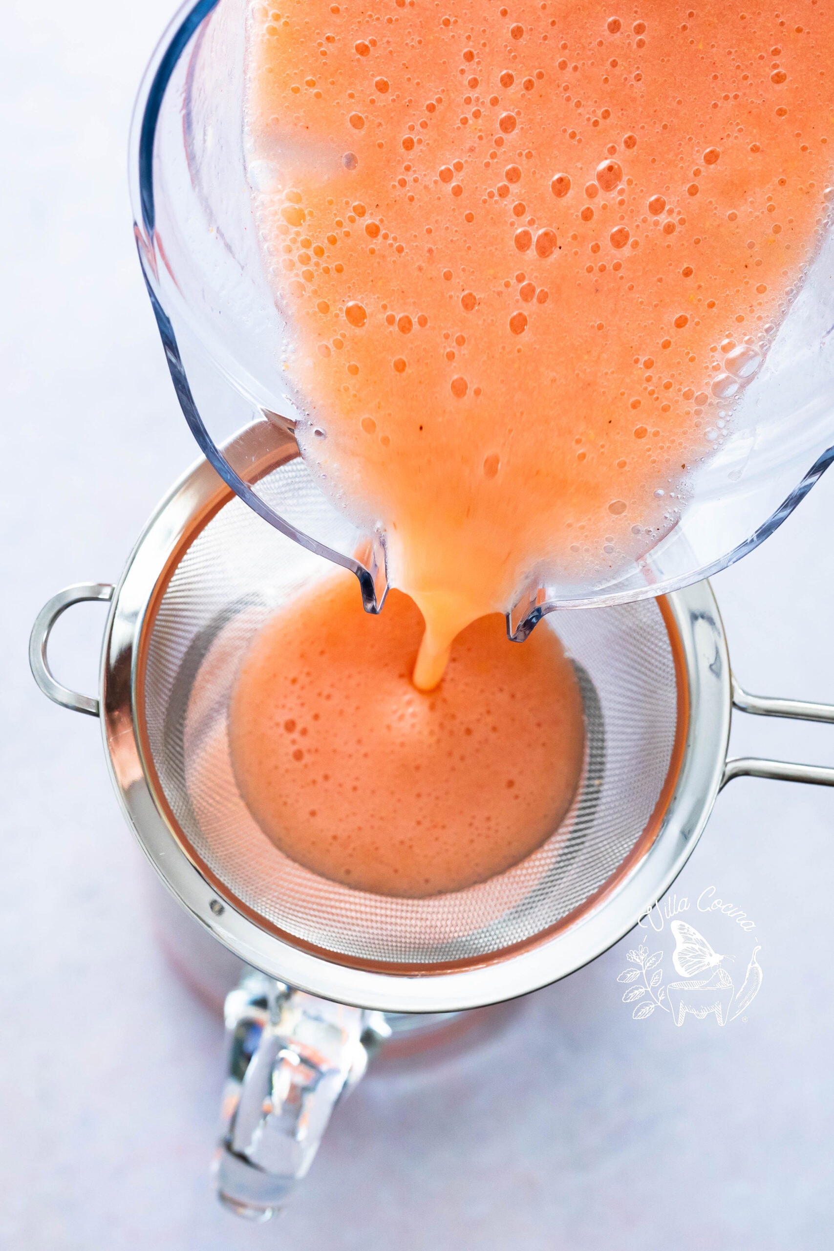 Straining Blended Mixture