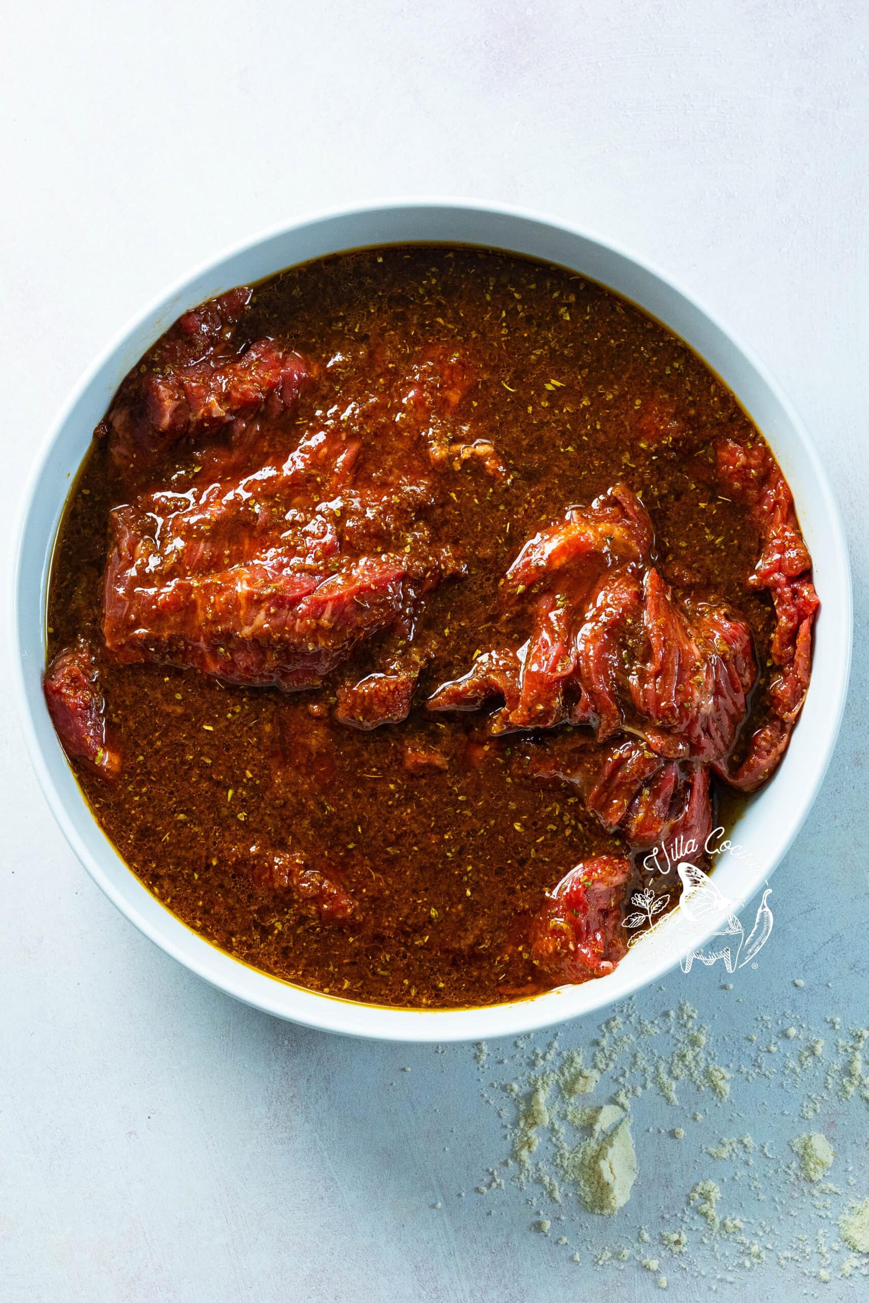 Marinating Carne Asada